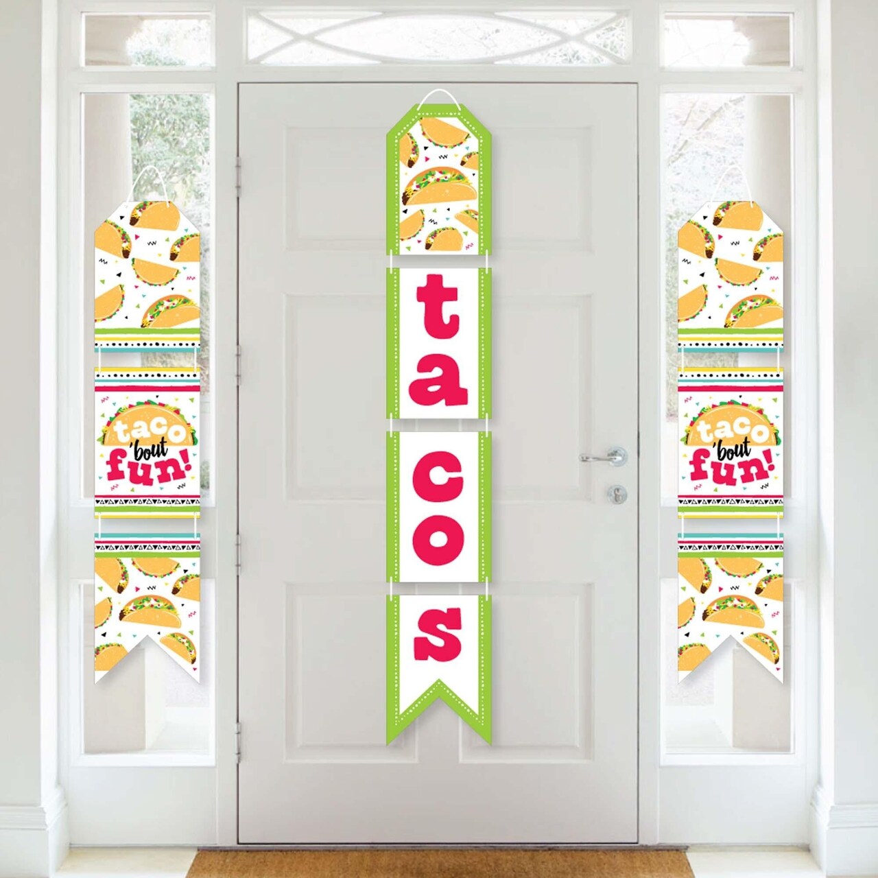 Big Dot of Happiness Taco 'Bout Fun - Hanging Vertical Paper Door Banners - Fiesta Wall Decoration Kit - Indoor Door Decor